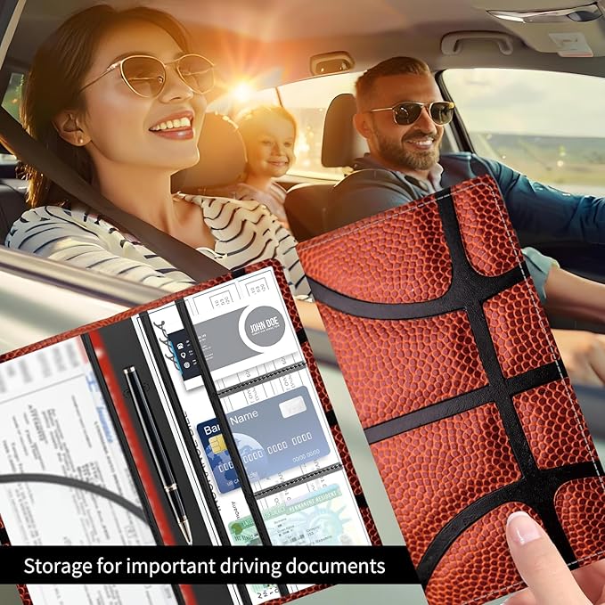 Premium Car Registration and Insurance Card Holder, Cute PU Leather Car - Image 2