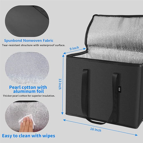 2-Pack Cold Storage Food Bag, Insulated Grocery Bags - Image 2