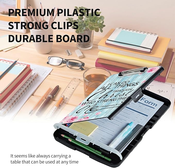 Clipboard with Storage High Capacity Plastic Nursing Clipboards with Pen Holder - Image 6