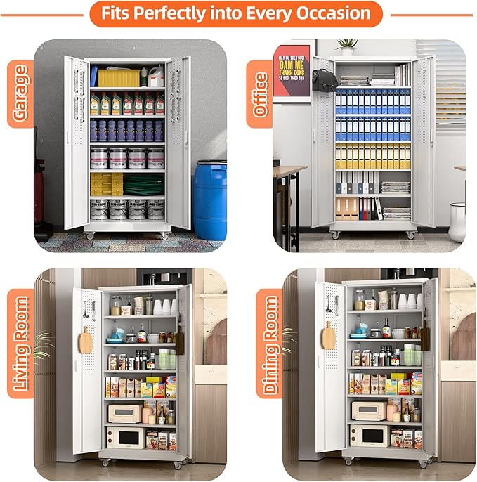 Aobabo Upgrade 71H''*34''W*18''D Metal Garage Storage Cabinet - Image 7