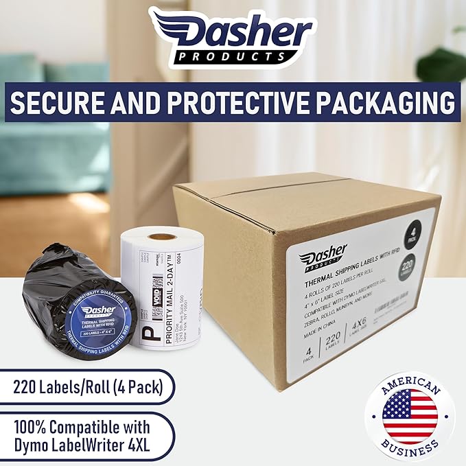 Dasher Products Thermal Shipping Labels Compatible - Image 2
