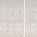 3 Pack Foil Fringe Backdrop, 3.3x8.2 Feet Tinsel Curtains, Transparent Rainbow by DECOCKRAT
