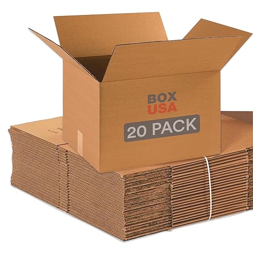 BOX USA Moving Boxes Medium 18"L x 14"W x 12"H 20-Pack by BOXUSA