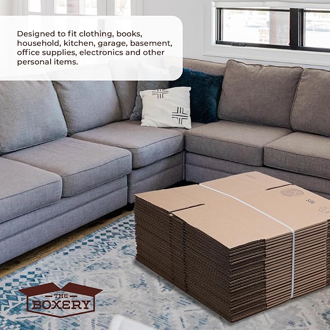 The Boxery Moving Boxes 15-Pack Large | 18x18x18 inch Brown/Kraft Corrugated - Image 7