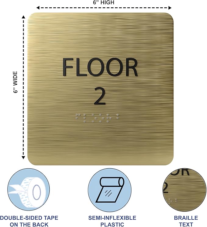 Deep Violet ADA Floor 2 Sign - Image 3