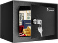 Bonsaii Safe Box with Key Lock, Steel Security Lock Box, 0.23 Cubic Feet by bonsaii