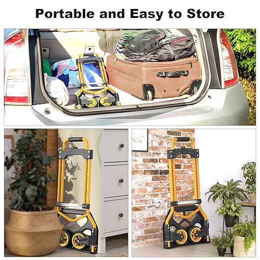 Folding Hand Truck Dolly Cart, 180LBS Portable Aluminum Hand Truck Foldable - Image 6