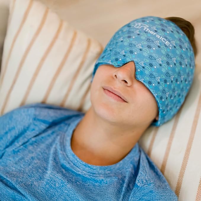 TheraICE Migraine Relief Cap Junior, Soothing Headache Boo Boo Ice Pack Mask - Image 6