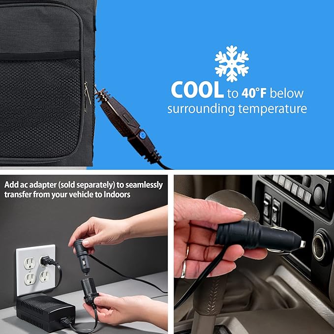 Koolatron Electric Portable Cooler Plug in 12V Car Cooler Bag, 26 qt Black/Gray - Image 8