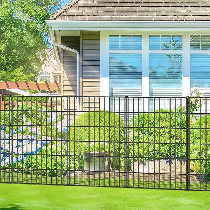 Metal Garden Fence 40in x 23.3ft, 10 Panels + 11 Stakes Dog Fences Border Fence - Image 6