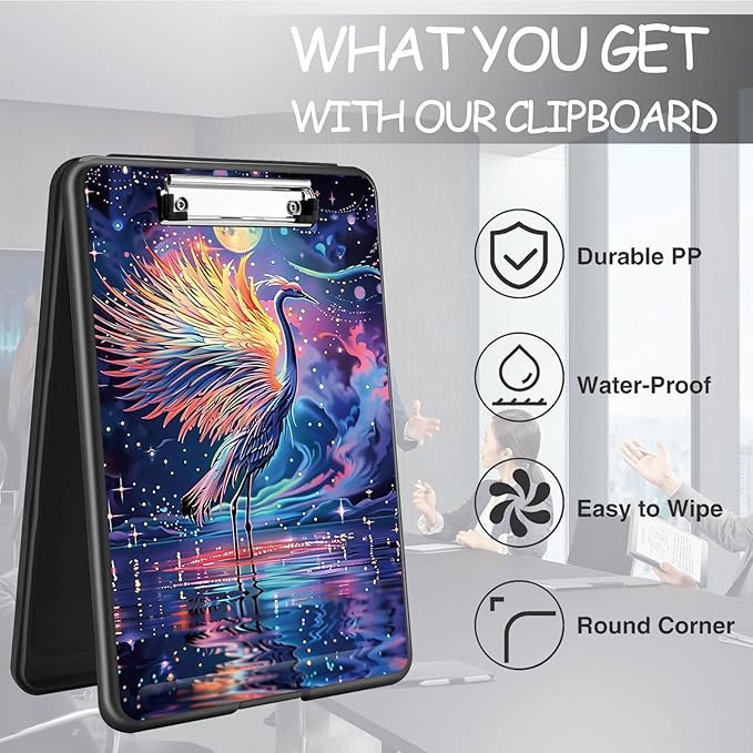 Clipboard with Storage, High Capacity Plastic Storage Clipboard with Pen Holder - Image 6