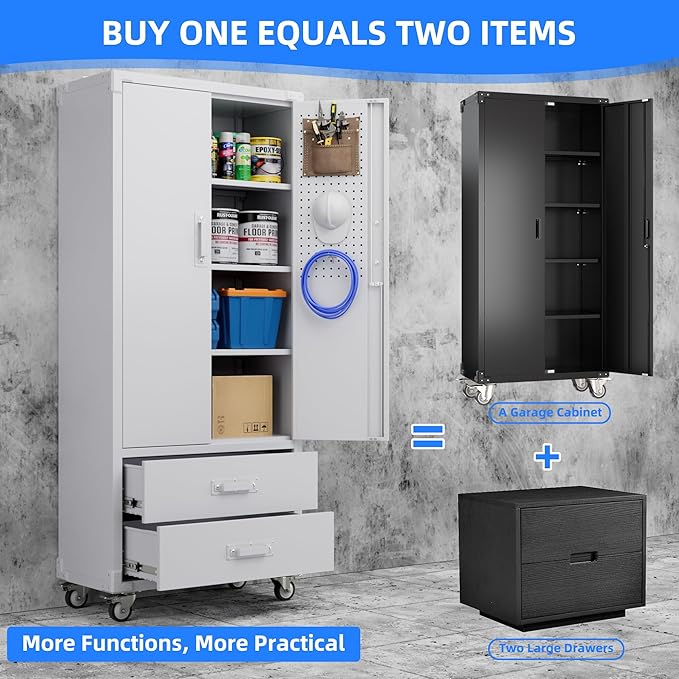 Aobabo Upgraded Metal Garage Storage Cabinet - Image 4