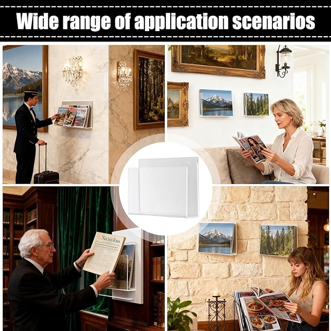 Wall Mount File Holder | Clear Acrylic Display Rack, Wall Mounted File Holder - Image 4
