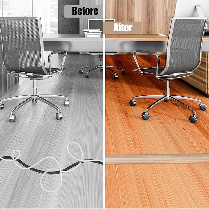 Floor Cord Cover Cavity 0.8"x0.37" Self Adhesive Cord Hider, 10FT Low Profile - Image 5