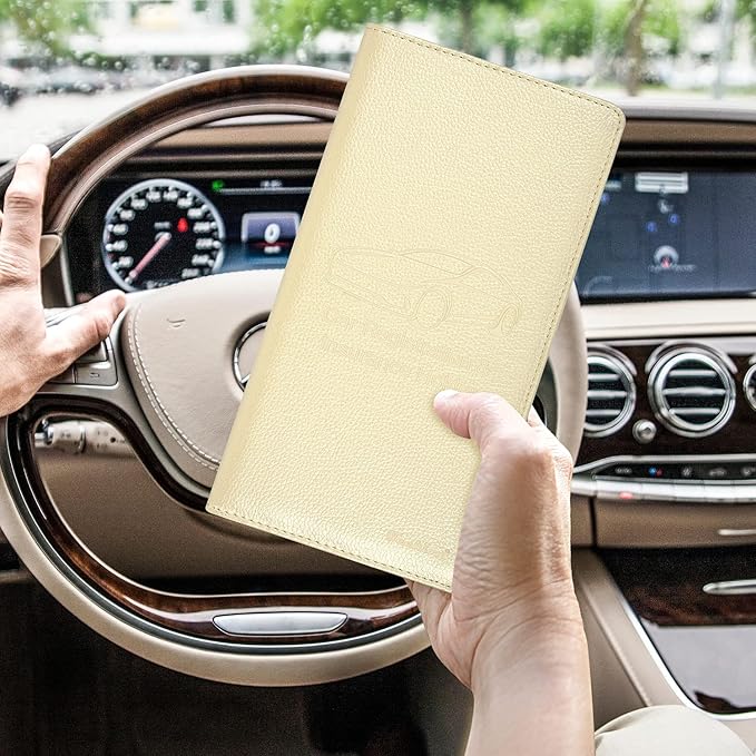 Car Insurance and Registration Holder, 9.5 x 5 Inch PU Leather Vehicle Glove - Image 6