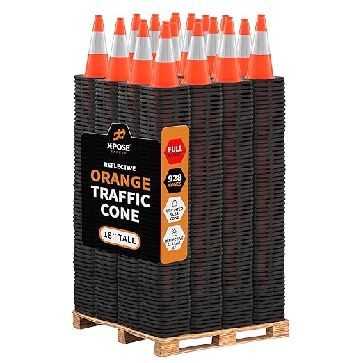 Xpose Safety 18 Inch Orange Traffic Cones 6" Collar by XposeSafety