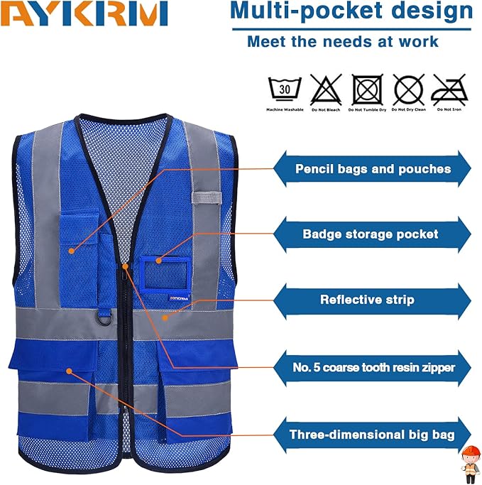 A-SAFETY High Visibility Mesh Safety Reflective Vest - Image 4