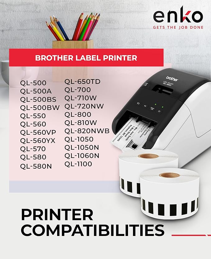enKo - Compatible DK-2205 Continuous Adhesive Thermal Labels Compatible Labels - Image 4