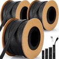 Pangda 450 Feet 1/4, 3/8 Inches Wire Loom PET Expandable Braided Sleeving by Pangda