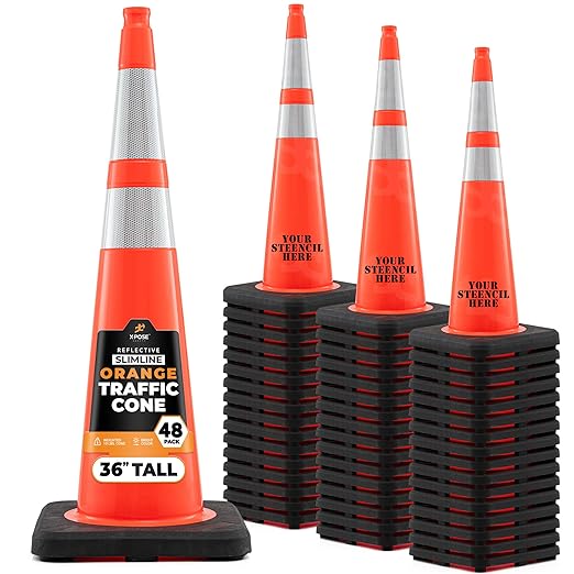 Xpose Safety 36 Inch Orange Slim Line Traffic Cones by XposeSafety