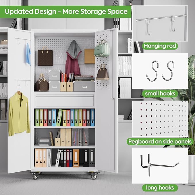 71" H Metal Garage Storage Cabinet - Image 5