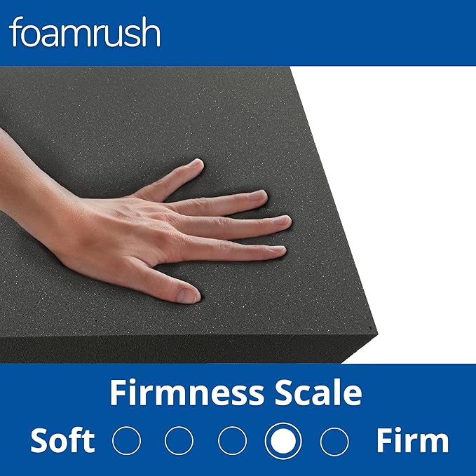FoamRush 5 x 24" x 27" Charcoal Upholstery Firm Foam Soft Support - Image 3
