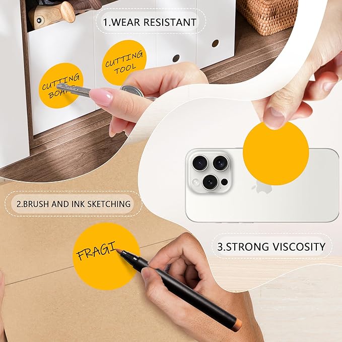 2 Inch Fluorescent Orange Circle Stickers 500 Pcs, Permanent Color Coding Dots - Image 3