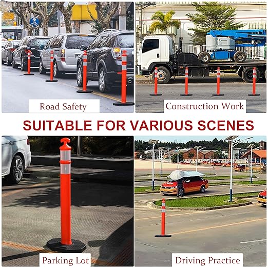 OrangeStar 3 Packs 45" Traffic Delineator Post - Image 6