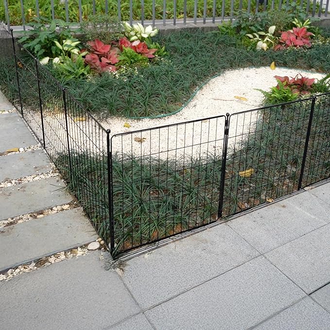 FXW Decorative Garden Fence for Yard - 24in x 14.8ft 8 Panels - Metal Fencing - Image 4