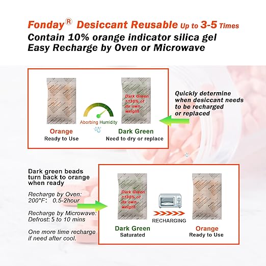 5g x 30 packs Fonday Rechargeable Silica Gel Desiccant Packets Food Grade Fast - Image 6