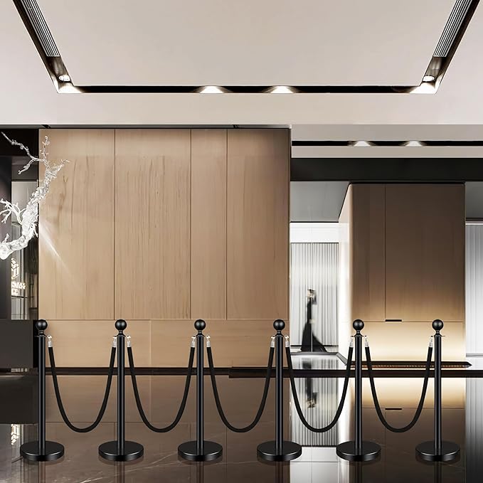 4PCS Black Stainless Steel Stanchions - Image 9