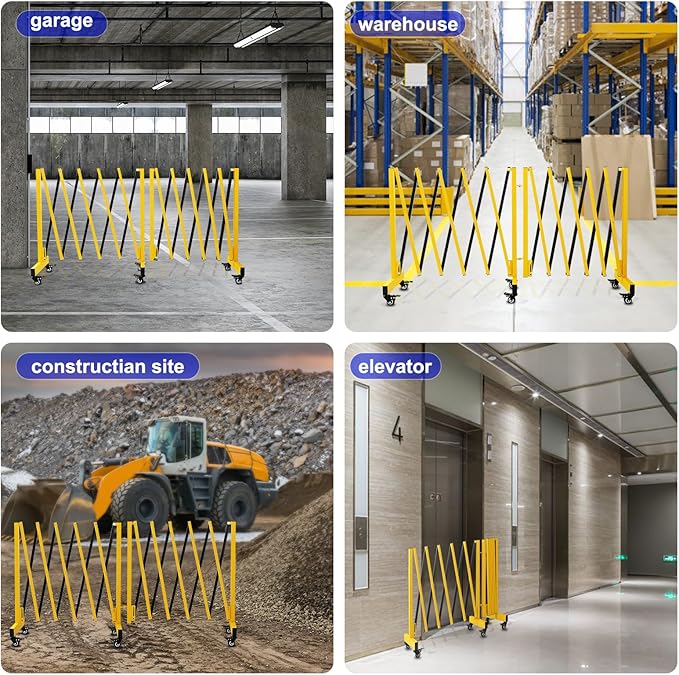 12.2FT Industrial Metal Expandable Barricade，Retractable Traffic Fence - Image 7