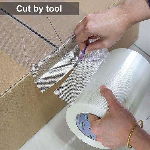 BOMEI PACK Wide Heavy Duty Fiberglass Filament Reinforced Packing Tape 8inch - Image 6