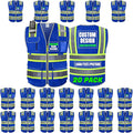 BeautyWill Custom Logo 10 Pockets Safety Vest Class2 ANSI Certified High by BeautyWill