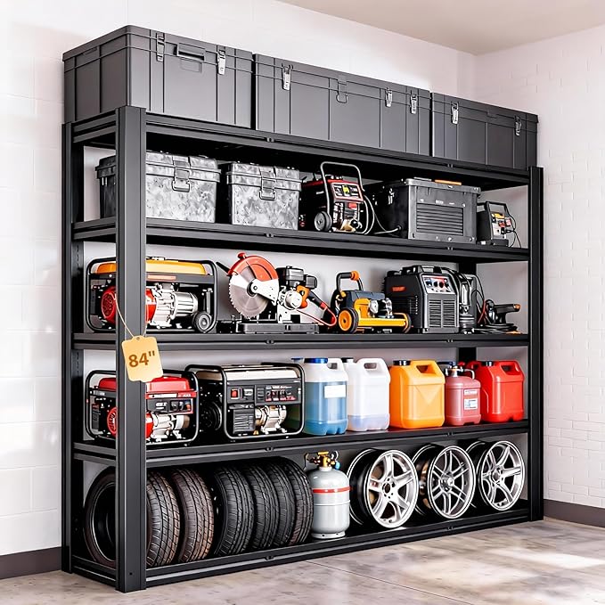 Metal Storage Shelves Unit, 5-Tier Adjustable Heavy Duty Garage Shelving by Unknown