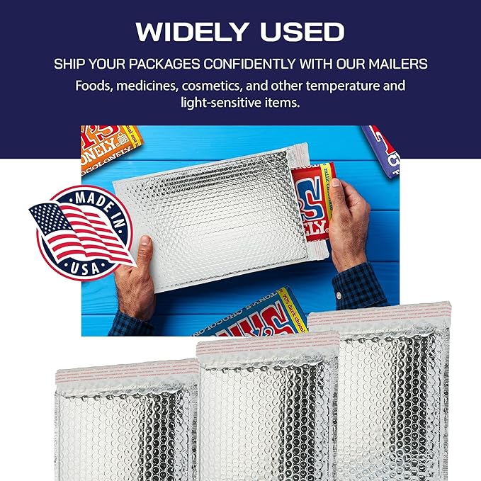 200-Pack Insulated Silver Thermal Bubble Mailers 15 x 17 - Image 4