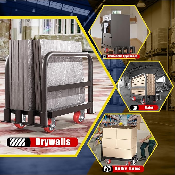 2IN1 Heavy Duty Panel Truck Cart, 2200 lbs Capacity Drywall Cart&Lumber Cart - Image 6