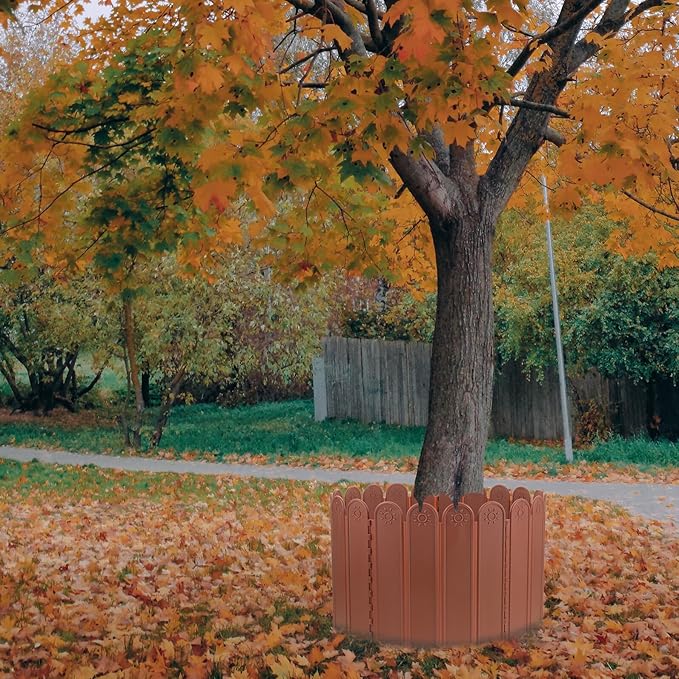 Plastic Garden Lawn Fence Panel Deep Brown Decorative Temporary Outdoor Border - Image 8