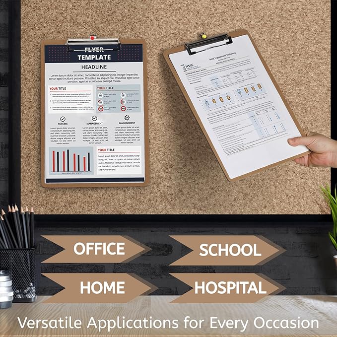 YOUEON 20 Pack Hardboard Office Clipboards, 9 x 12.5 Inch Letter Size Clipboard - Image 6