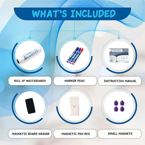2-Pack, Adhesive & No Ghosting Magnetic Dry Erase White Board Sticker - Image 2