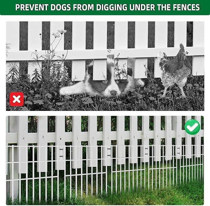 25 Panels Garden Fencing Animal Barrier, 17in X 27ft No Dig Dog Fence, 1.25 in - Image 2