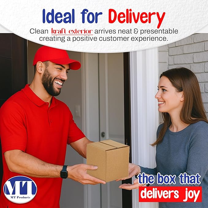 MT Products Sturdy Kraft Corrugated Cardboard Shipping Boxes 7" x 7" x 7" - Image 4