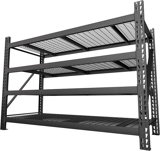 8000LBS 78 "W x 24 "D x 72 "H Garage Shelving, 4-Tier Industrial Iron Shelving by Yardenaler