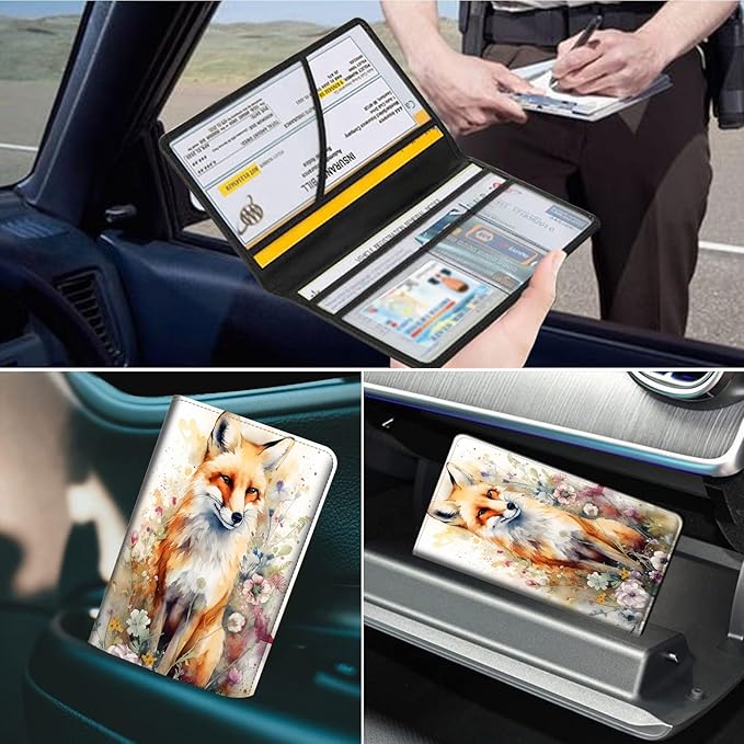 Car Registration and Insurance Holder, Leather Car Glove Box Organizer - Image 7