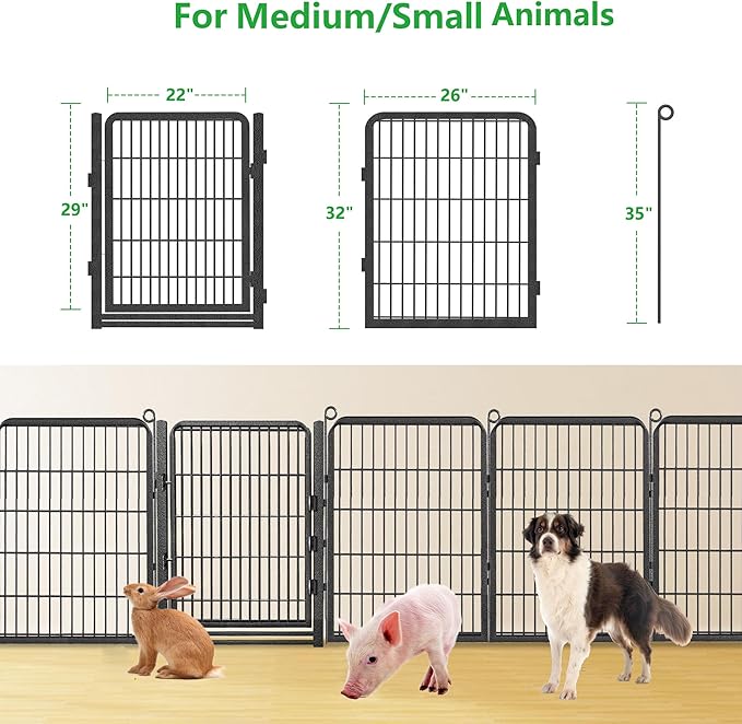Decorative Garden Fence with Gate, 32 in x 43 ft Rustproof Metal Fence Panels - Image 7