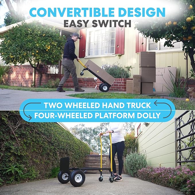 SIMPLI-Magic 2 in 1 Convertible Hand Truck and Dolly, 800LBS – Heavy-Duty - Image 2