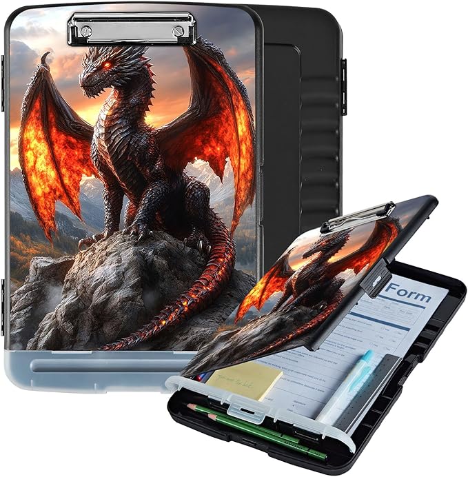 Clipboard with Storage Box & Pen Holder, Heavy Duty Clip Boards 8.5x11 by Unknown