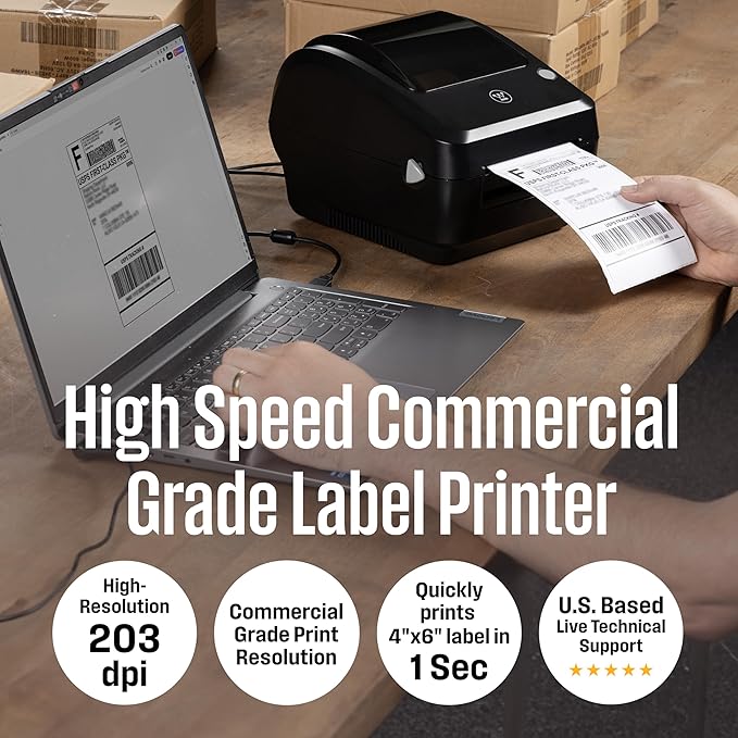Westinghouse Thermal Shipping Label Printer USB, 4x6 Label Commercial Grade - Image 2