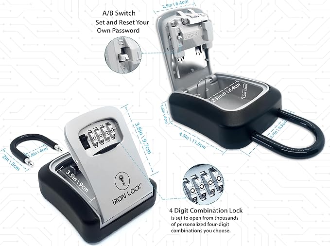 Iron Lock® Key Lock Box Portable - Image 2