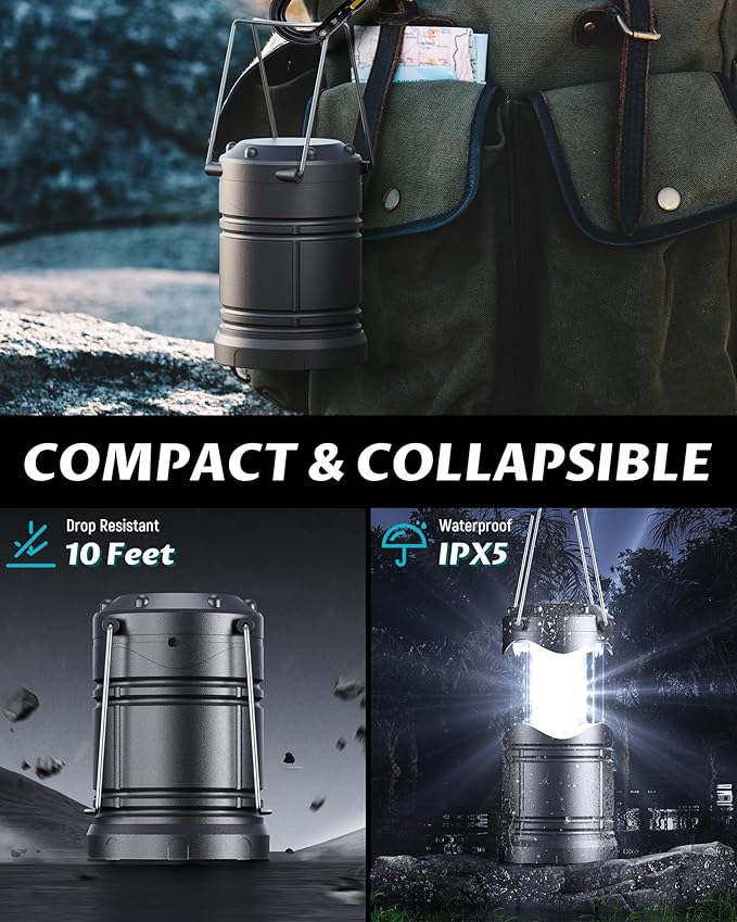Lichamp 4 Pack LED Camping Lanterns, Battery Powered Camping Lights LED - Image 6